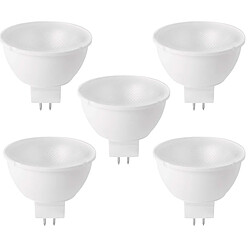 Lot 5 Ampoules réflecteur LED GU5.3 Eclairage 5W blanc chaud