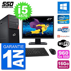 PC Tour Fujitsu P720 Ecran 27" Intel i5-4570 RAM 16Go SSD 960Go Windows 10 Wifi - Occasion