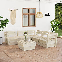 Maison Chic Salon de jardin palette 6 pcs - Table et chaises d'extérieur - Mobilier/Meubles de jardin Moderne Bois d'épicéa imprégné -MN38386