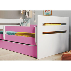 Lit Tomi rose avec un tiroir sans matelas 180/80