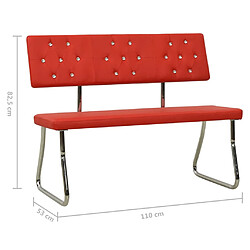 vidaXL Banc 110 cm Rouge Similicuir pas cher