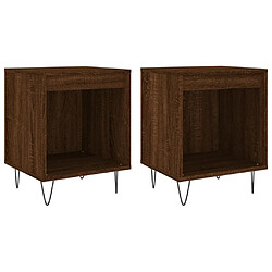 Maison Chic Lot de 2 Tables de chevet - Tables de Nuit chêne marron 40x35x50 cm bois ingénierie