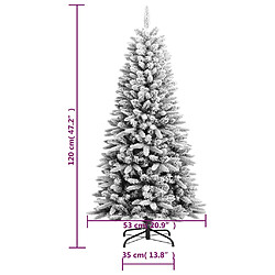 vidaXL Sapin de Noël artificiel avec neige floquée 120 cm PVC et PE pas cher