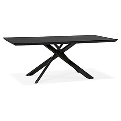 Alterego Table à diner design avec pied central en x 'WALABY' en bois noir - 200x100 cm