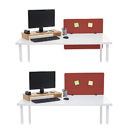 Mendler Séparation acoustique de bureau HWC-G75 tissu textile à double paroi 75x60cm brun