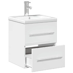 Acheter vidaXL Armoire lavabo de salle de bain bassin intégré blanc brillant