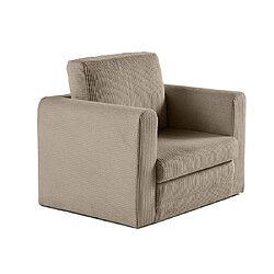 Bestmobilier Marilia - fauteuil - convertible déplimousse - en velours côtelé Marilia - fauteuil - convertible déplimousse - en velours côtelé - Taupe