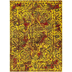 Vidal Tapis de laine 189x138 jaune Vintage Royal 