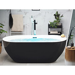 Beliani Baignoire îlot noire 170 x 80 cm avec LED NEVIS