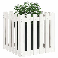 Avis Maison Chic Jardinière,Bac à fleurs - pot de fleur avec design de clôture blanc 60x60x60 cm pin massif -GKD52270