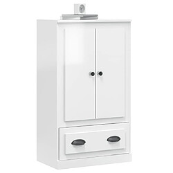 Avis vidaXL Buffet haut blanc brillant 60x35,5x103,5 cm bois d'ingénierie