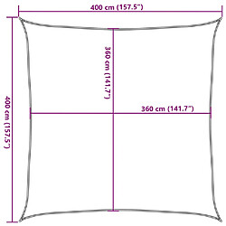 vidaXL Voile d'ombrage 160 g/m² Terre cuite 4x4 m PEHD pas cher