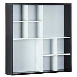 Etagère murale en bois coloris noir / blanc - L.70 x H.70 x P.13 cm -PEGANE- 