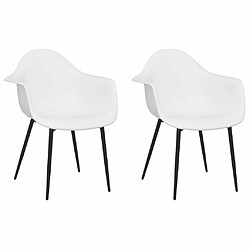 Maison Chic Lot de 2 Chaises à manger,Chaise pour cuisine,Solide Structure blanc PP -MN80813