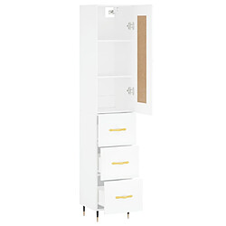 Acheter Maison Chic Buffet,Meuble de Rangement,commode pour salon,Cuisine Blanc 34,5x34x180 cm Bois d'ingénierie -MN80638