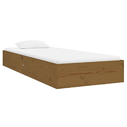 Avis vidaXL Cadre de lit sans matelas marron miel bois massif 75x190 cm