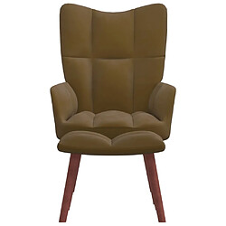 Maison Chic Chaise de relaxation | Fauteuil relax avec repose-pied Marron Velours -GKD55813