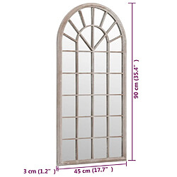 vidaXL Miroir Sable 90x45 cm Fer pour utilisation à l'intérieur pas cher