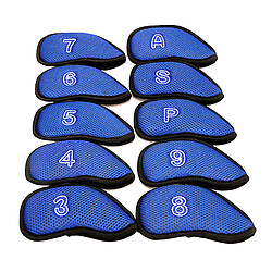 10pcs / Pack Ensemble De Couvre-fers De Golf En Filet Pour La Plupart Des Fers Bleu