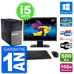 PC Tour Dell 7020 Ecran 27" Intel i5-4570 RAM 16Go Disque 500Go Windows 10 Wifi · Occasion 