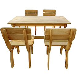 Avis Maison Chic Mobilier à dîner 5 pcs de jardin - Ensemble table et chaises d'extérieur - Salon/Mobilier de jardin classique Pinède imprégnée -MN89080