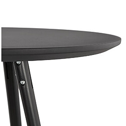 Alterego Table haute / Mange-debout rond 'GALA' design en bois noir pas cher