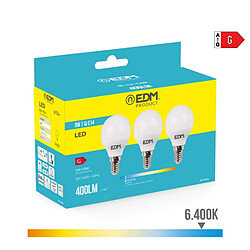 Avis Lot de 3 ampoules LED EDM G 5 W E14 400 lm Ø 4,5 x 8 cm (6400 K)