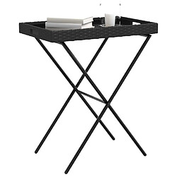 Avis vidaXL Table à plateau pliable noir 65x40x75 cm résine tressée