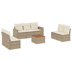 Maison Chic Salon de jardin avec coussins 8 pcs | Ensemble de Table et chaises | Mobilier d'Extérieur beige résine tressée -GKD51987