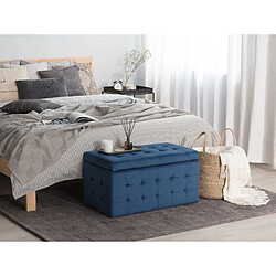 Beliani Coffre de rangement chesterfield bleu foncé MICHIGAN