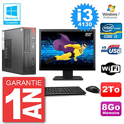 PC Fujitsu Esprimo E520 Ecran 22" i3-4130 RAM 8Go Disque 2To Graveur DVD Wifi W7 · Occasion 