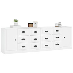 Avis Maison Chic Ensemble de 3 Buffets,commode,console pour rangement Blanc Bois d'ingénierie -MN15277