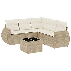 vidaXL Salon de jardin avec coussins 6 pcs beige résine tressée