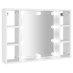 Helloshop26 Armoire à miroir avec led 76 x 15 x 55 cm blanc 02_0006656 