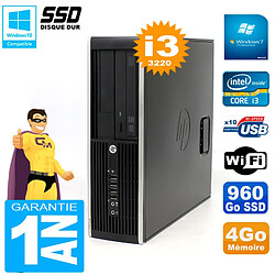 PC HP Compaq 8300 SFF Core I3-3220 RAM 4Go Disque 960 Go SSD Graveur DVD Wifi W7 · Occasion 