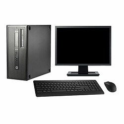 PC Tour HP EliteDesk 800 G1 Ecran 19" G3220 RAM 32Go SSD 120Go Windows 10 Wifi - Occasion