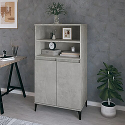 vidaXL Buffet haut Gris béton 60x36x110 cm Bois d'ingénierie