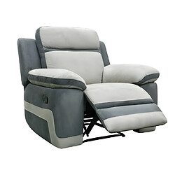 Acheter Vente-Unique Canapé 3 places et un fauteuil relax en microfibre gris clair et bandes anthracites TALCA