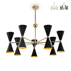 MAYTONI Plafonnier moderne Vesper à 14 lumières, noir et or 