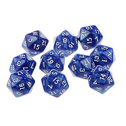 Dice 10pcs Vingt Faces De Dés D20 Jouer D & D Jeux Rpg Parti Dices Bleu