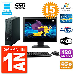 PC Fujitsu Esprimo E500 E85+ DT Ecran 19" i5-2400 RAM 4Go SSD 120Go DVD Wifi W7 · Occasion 