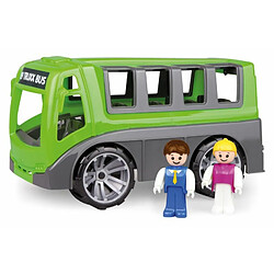 LENA 4454 Truxx Bus - Véhicule de Jeu d'environ 27 cm - avec Bus de Voyage Robuste et 2 Figurines entièrement Mobiles - pour Enfants à partir de 2 Ans - en Vert/Gris 