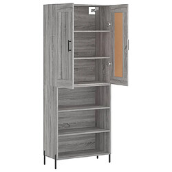 Avis vidaXL Buffet haut Sonoma gris 69,5x34x180 cm Bois d'ingénierie