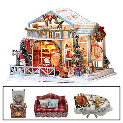 Avis Bricolage noël Miniature maison de poupée Kit Mini 3D maison en bois chambre artisanat avec meubles LED lumières fête des enfants cadeau