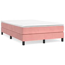 Maison Chic Lit Adulte - Lit simple Lit à sommier tapissier avec matelas moelleux - Meuble de Chambre - Rose 120x200 cm Velours -MN23118