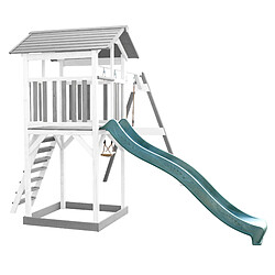 Acheter AXI Beach Tower Aire de Jeux avec Toboggan en VERT, 2 Balançoires & Bac à Sable | Grande Maison Enfant extérieur en Gris & BLANC | Cabane de Jeu en Bois FSC