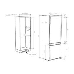 Avis CANDY CRSL4518F réfrigérateur combiné encatrable - 264 L (191 L + 73 L) - Froid statique - L 56cm x H 177,7cm