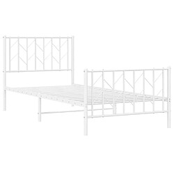 Acheter Maison Chic Cadre/structure de lit métal et tête de lit + pied de lit pour adulte - Lit Moderne Chambre blanc 90x190 cm -MN60608