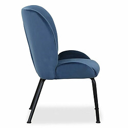 Paris Prix Fauteuil Design en Velours Giovanni 86cm Bleu