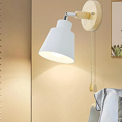 Universal Intérieur nordique Lampe murale en bois côté lit 27 chambre couloir 47 lampes murales 4 couleurs avec fermeture à glissière interrupteur pivotant librement (gris) 